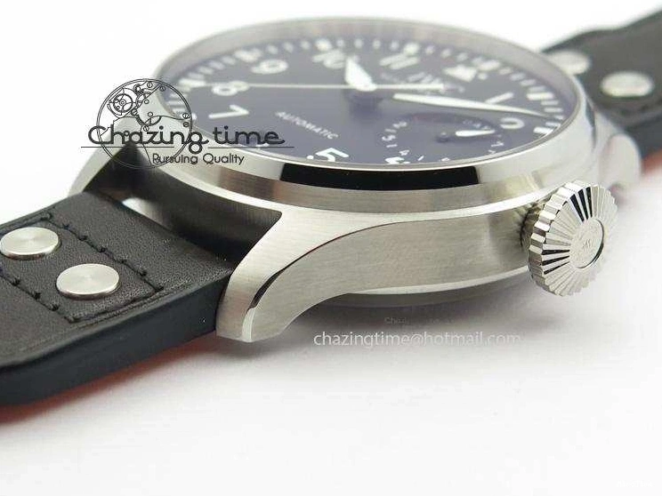 MIROTIME 0218 GoodFit Big Pilot Real PR IW500912 ZF Best Edition Black Dial On Black Leather Strap A 7287